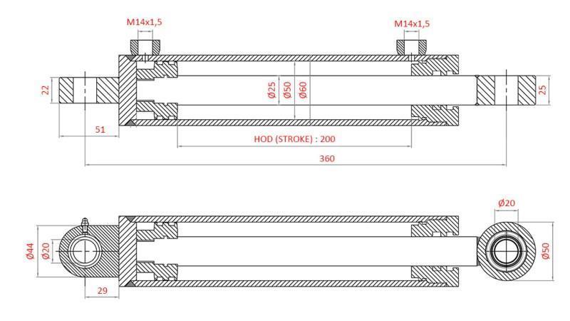 CILINDRO DI DIREZIONE IDRAULICA FIAT-NEW HOLLAND OEM-5164023