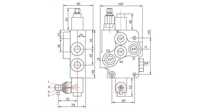 VALVOLA IDRAULICA 1xP80   UNIDIREZIONALE C1