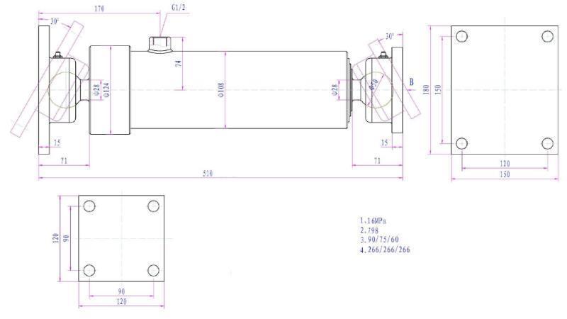 CILINDRO TELESCOPICO 3 SFILATE  805mm K3B-7T