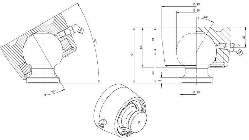 BALLE POUR CYLINDRE TÉLESCOPIQUE FI 55 max. 15 Tonnes