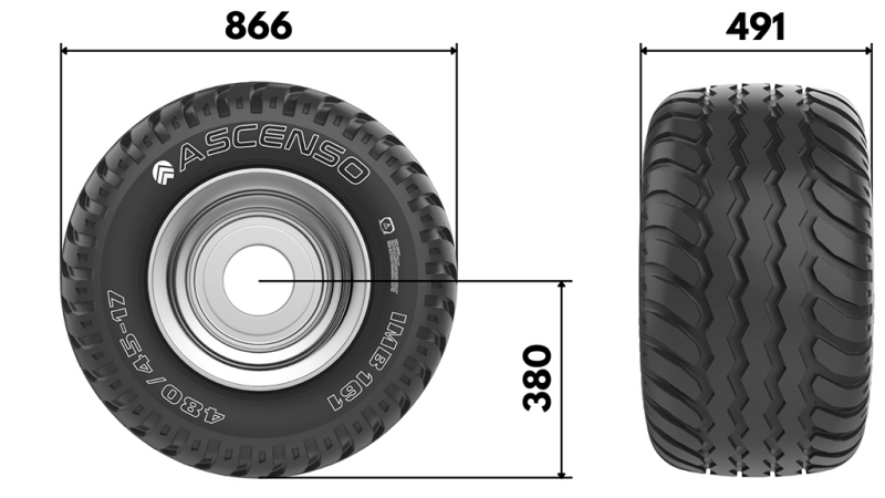 19.0/45-17 TIRE AW708 14PL WITH RIM 16,00X17