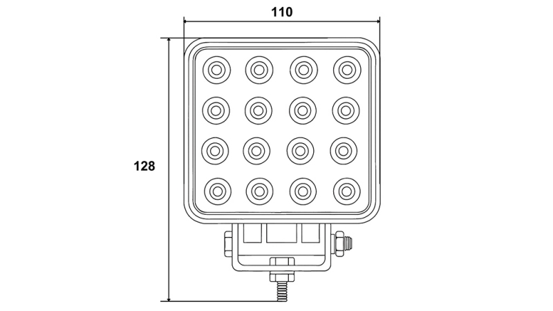 LED TYÖVALO - VALO 16 LED 48W 12V-24V