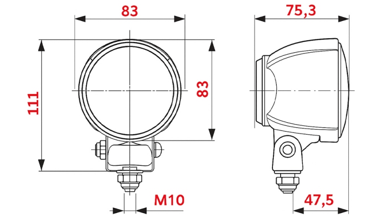 TRAKTORIN TYÖVALO PYÖREÄ H3 HELLA HALOGEN
