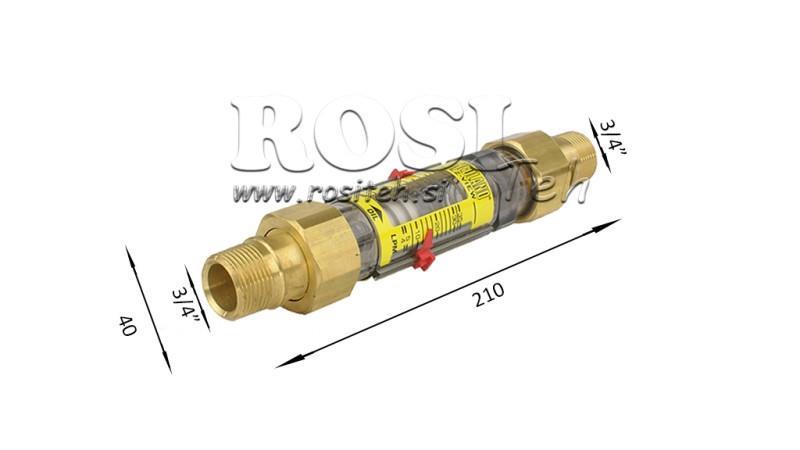 MISURATORE DI FLUSSO TUBO 15 a 60 lit/min