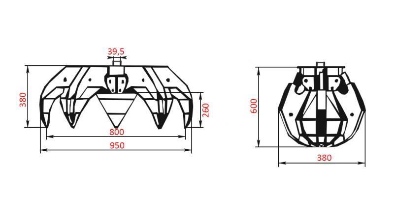 PINZA PER CARICO ALLA RINFUSA 800mm