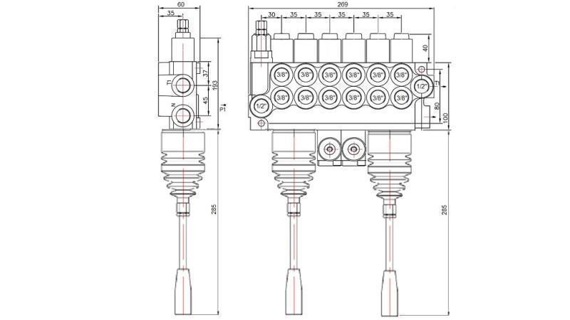 VALVOLA HID. 6xP40   2x JOYSTICK