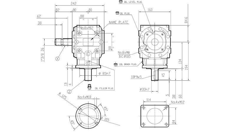 RIDUTTORE ANGOLARE T-310J 1:3 (30HP-22kW)