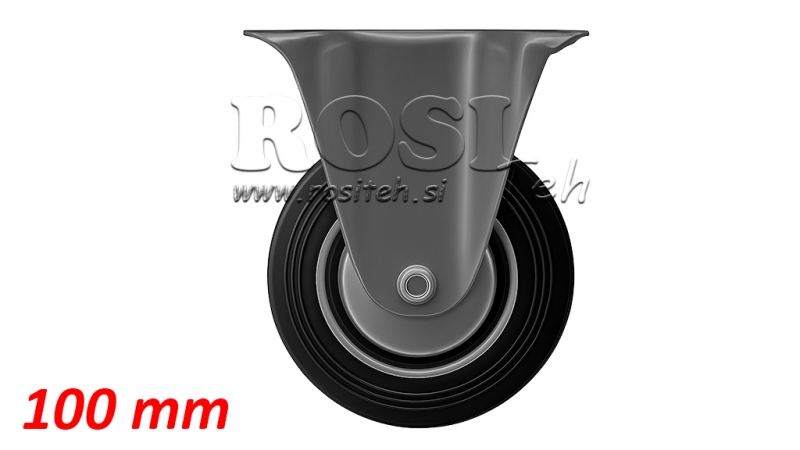 PYÖRÄ 100mm KIINTEÄLLÄ PERUSTALLA