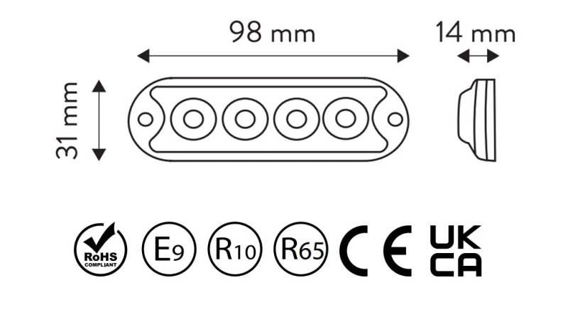 LED STROBOSCOPIQUE LUMIÈRE 12/24 V