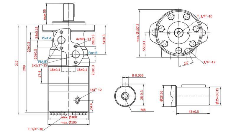 IDROMOTORE B/MR 100 - CON FRENATURA