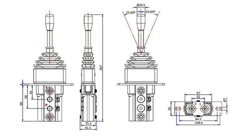 HYDRAULISCHE JOYSTICK ZONDER SLOT
