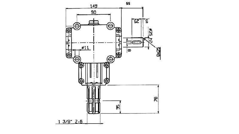 RIDUTTORE ANGOLARE PTO 1:1.9 (14HP-10kW)