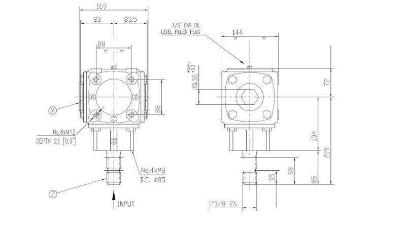 INGRANAGGIO AD ANGOLAZIONE TB-19J 1.46:1 (23HP-16.9kW)