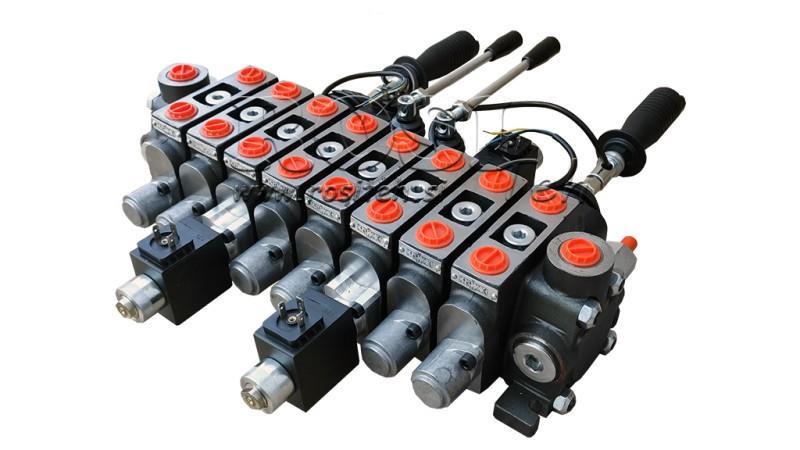 HYDRAULIC VALVE HIAB 8xPC70   2x JOYSTICK - ELECTRIC CONTROL 12V