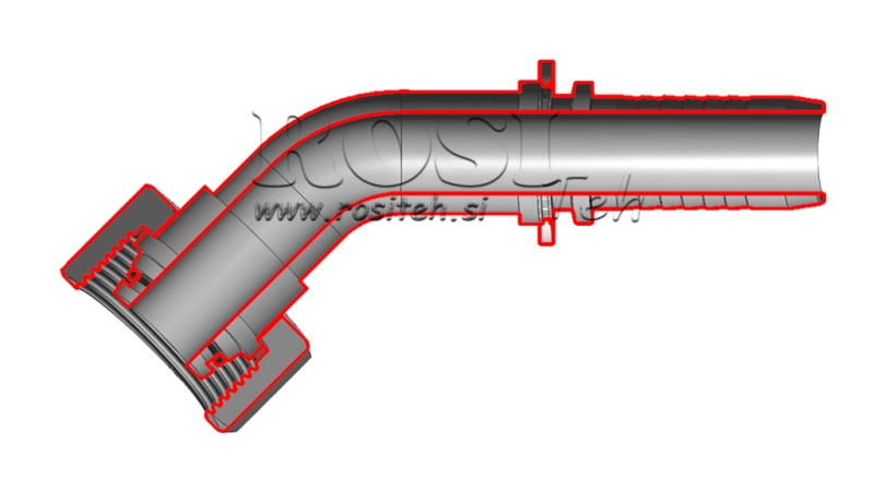 HYDRAULICKÁ PRÍPOJKA DKOL 35 L SAMICA KOLENO 45° DN31–M45×2