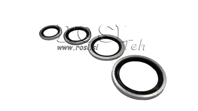 VASKER MED GUMMIPAKNING M12x1.5 - 12.7x18.0 mm