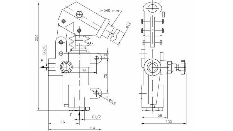 POMPA MANUALE 20CC -SD- AUTONOMA A DIREZIONE SINGOLA - dimensioni