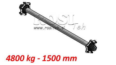 AXEL FÖR SLÄP 4800 KG UTAN BROMS (1500 MM)