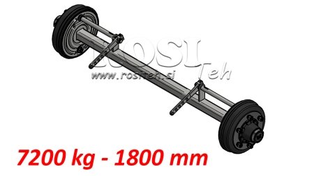 AXEL FÖR SLÄP 7200 KG MED BROMSAR (1800 MM)
