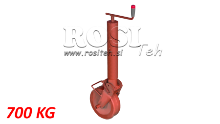 THREADED SUPPORT LEG WITH WHEEL FOR TRAILERS 240MM - 700KG