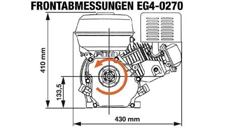 benzínový motor EG4-270cc-6.56kW-8.92HP-3,600 RPM-H-KW25x88.2-manual štart