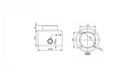 RÉSERVOIR EN MÉTAL ROLL PP 4 LITRES HORIZONTAL-VERTICAL - dimensions
