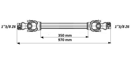 ECO CARDAN 970mm 70-110HP MED LAMELLA - dimensjoner