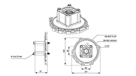 Dimensions SORTIE POUR POMPE HYDRAULIQUE - MERCEDES G4