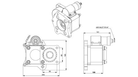Afmetingen UITGANG VOOR HYDRAULISCHE POMP - MERCEDES 352-2