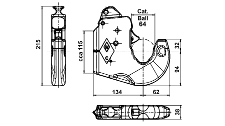 CROCHET AUTOMATIQUE POUR BARRE DE POUSSE / 3EME POINT CAT.3 WALTERSCHEID