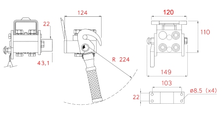 MULTI-FASTER CSATLAKOZÓ 3-ÚTÚ BSP 1/4 RÖGZÍTETT RÉSZ (EGY KAR)