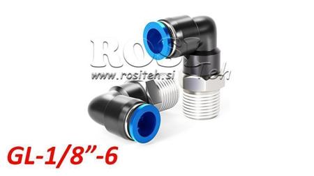 CONNETTORE ANGOLARE PNEUMATICO TPA CON FILETTO GL-018-6