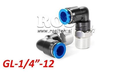 SPINA PNEUMATICA CONNESSIONE AD ANGOLO TPA CON FILETTO GL-014-12