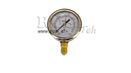 MANOMETRO DN63 VERTICALE 0 - 10 BAR - 1/4