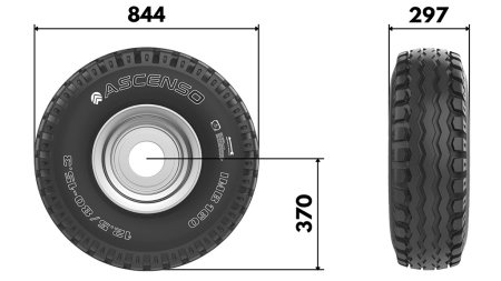 15.0/55-17 TIRE AW909 14PL WITH RIM 13,00X17