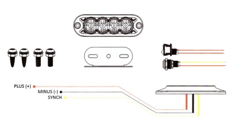 LED STROBOSCOPIQUE LUMIÈRE 12/24 V