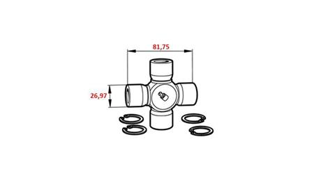 CROSS F-26,97X81,75 PER ECO CARDAN 910mm 30-75HP E 890mm 30-75HP