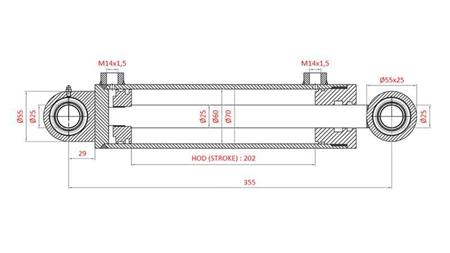 CILINDRO IDRAULICO DI DIREZIONE FIAT-NEW HOLLAND 5126941, 5131098, 5137121, 5140208