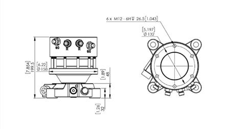 14045 - HYDRAULISCHE ROTATOR CR300 - 3000/1500 DOUBLE FLANGE