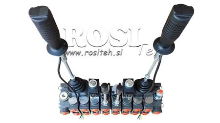 HYDRAULIC VALVE HIAB 8xPC70   2x JOYSTICK - ELECTRIC CONTROL 12V