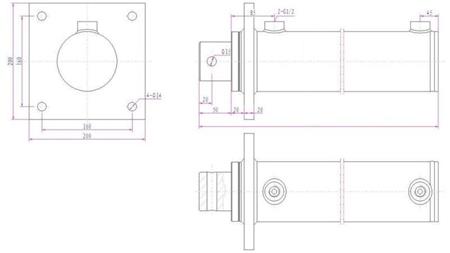 VÉRIN HYDRAULIQUE POUR FENDRE LE BOIS AVEC PLAQUE DE MONTAGE 100/60-1050