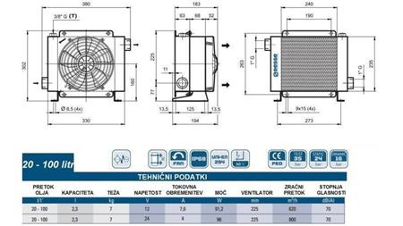 RADIATORE D'OLIO DC 24V HY01804 20-100 LIT