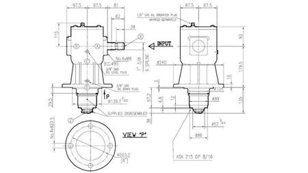 RIDUTTORE ANGOLARE LF-140J 1:1.92 (60HP-44kW)