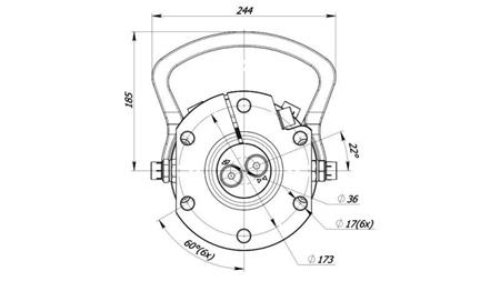 ROTATEUR HYDRAULIQUE 6000/3000 KG AVEC FLANQUE