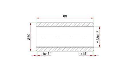 CONNECTEUR DE SOUDURE 30x60 POUR TERMINAL M22x1.5