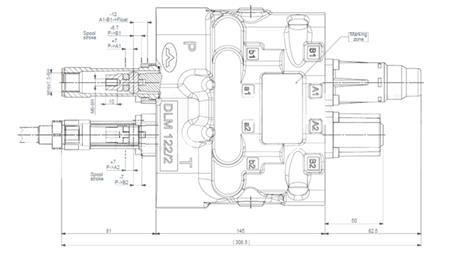HYDRAULISCHE KONTROLES KLEP DLM-122/2 2XP80 L/MIN LASTSENSING MET DRIJVENDE FUNCTIE