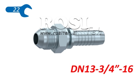 CONNEXION HYDRAULIQUE AGJ JIC74° MALE DN13-3/4”-16
