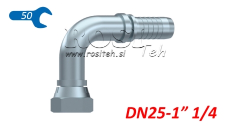 RACCORD HYDRAULIQUE BSP COUDE FEMELLE 90° DN25-1 1/4