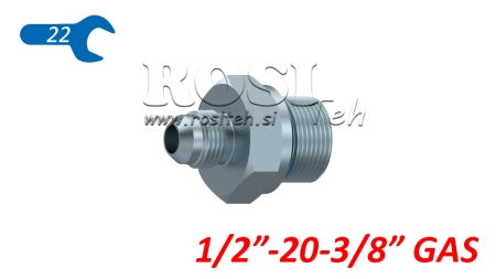 RÉDUCTEUR HYDRAULIQUE 1/2 JIC74°-3/8 GAS
