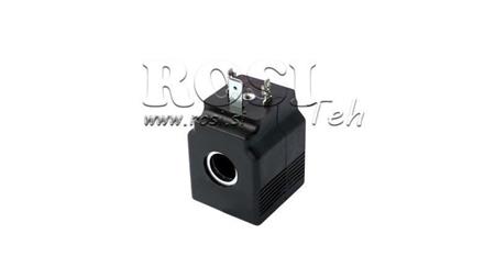 BOBINE ÉLECTROMAGNÉTIQUE 12V CC - SAE08 - fi 13.2mm-38.6mm 22W IP65